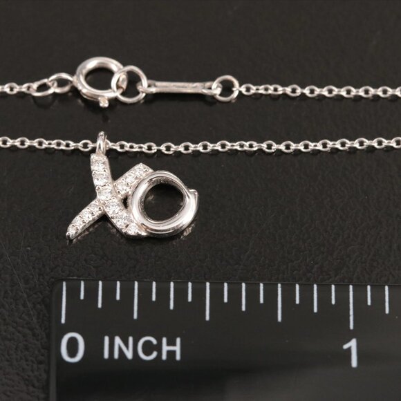 Tiffany & Co. 18K White Gold Diamond XO Pendant Necklace - Picture 5 of 10